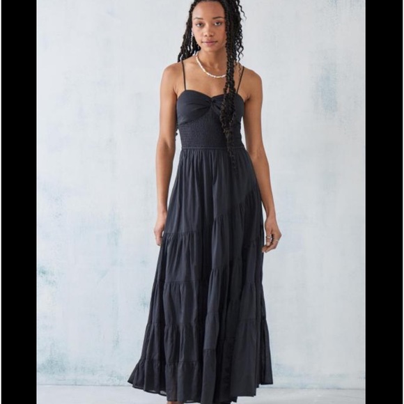 NWT Free People Sundrenched Solid Maxi Dress in Black size large originally $148 - Picture 5 of 6